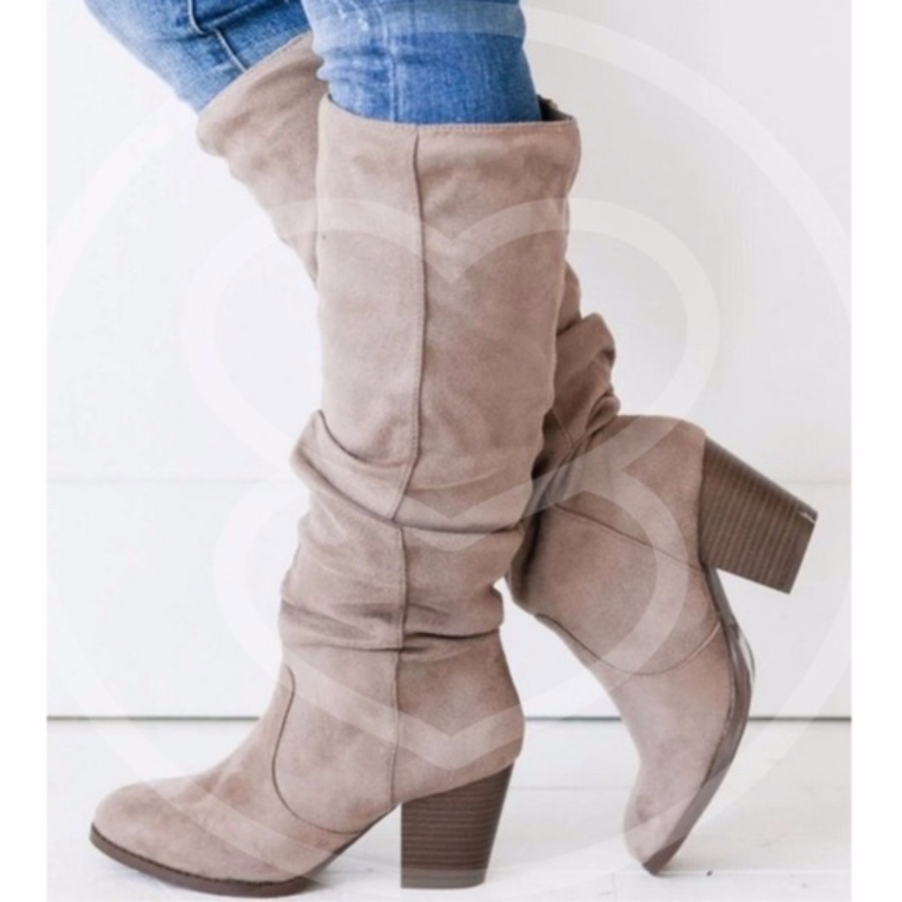 BRITTNEY Suede Autumn Boots - taupe - Picture 1 of 5